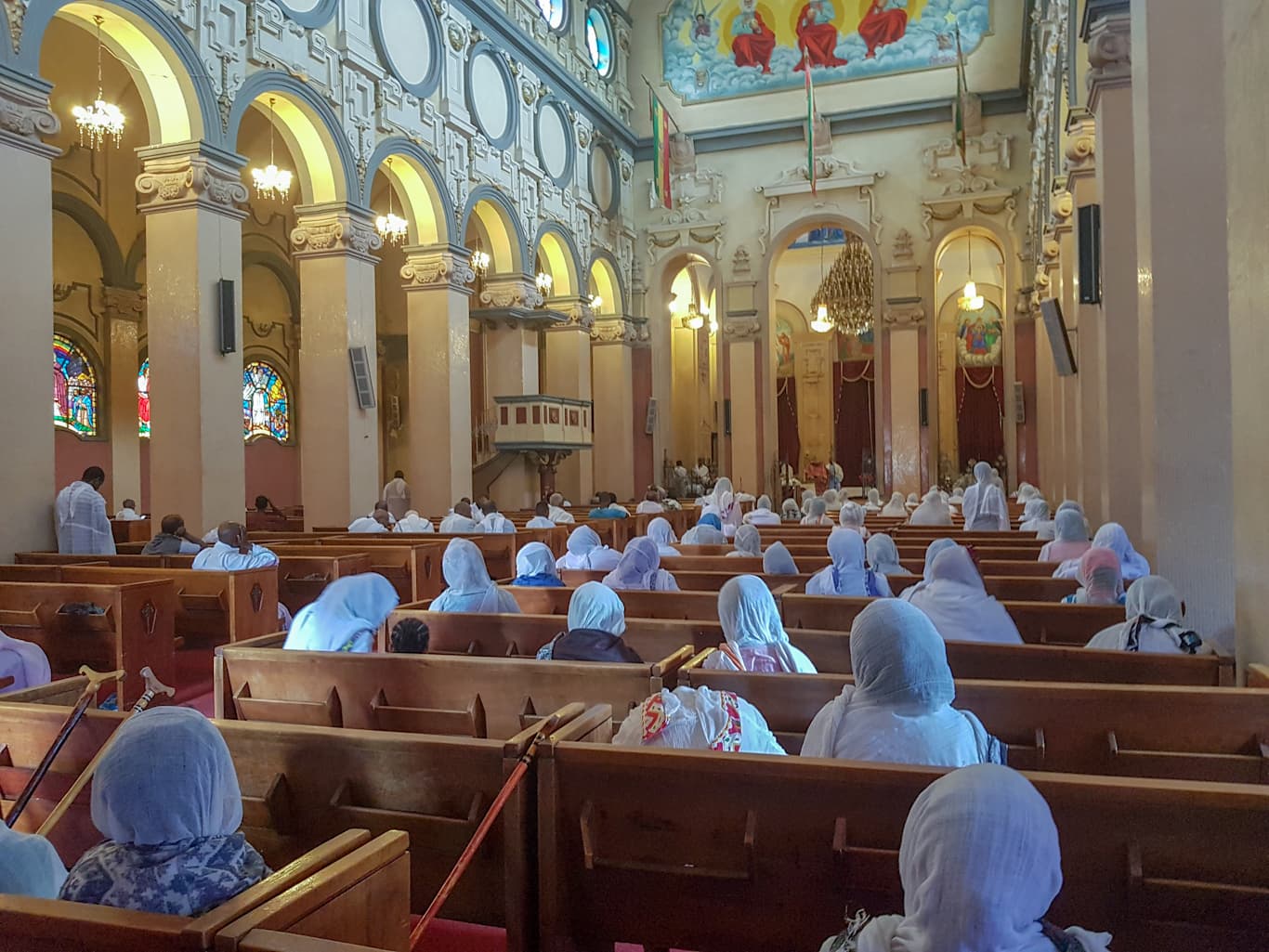Inside Holy Trinity Cathedral in Addis Ababa