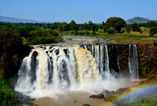 Blue Nile Falls with Rainbows