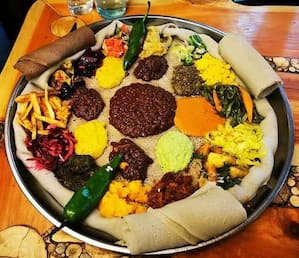 Ethiopian vegan food known as Beyaynet