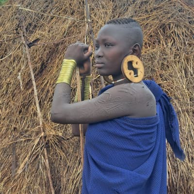 Mursi girl from Omo Valley of South Ethiopia