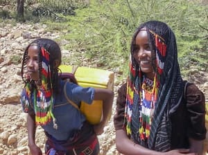 Local girls from Afar tribe in Ethiopia