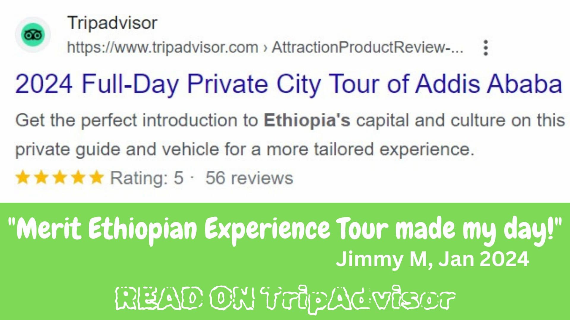 TripAdvisor Review for 1-day tour in Addis Ababa