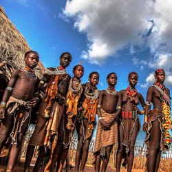 Young girls from Hammer Tribe of Omo Valley, South Ethiopia